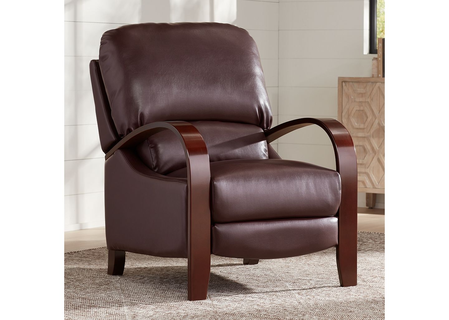 Elm Lane Cooper Cantina Burgundy Faux Leather 3-Way Recliner